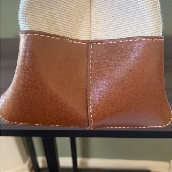 Coldwater Creek Cream Canvas Tweed Tote Bag Purse‎ and Butterfly Coin Purse - Picture 9 of 12